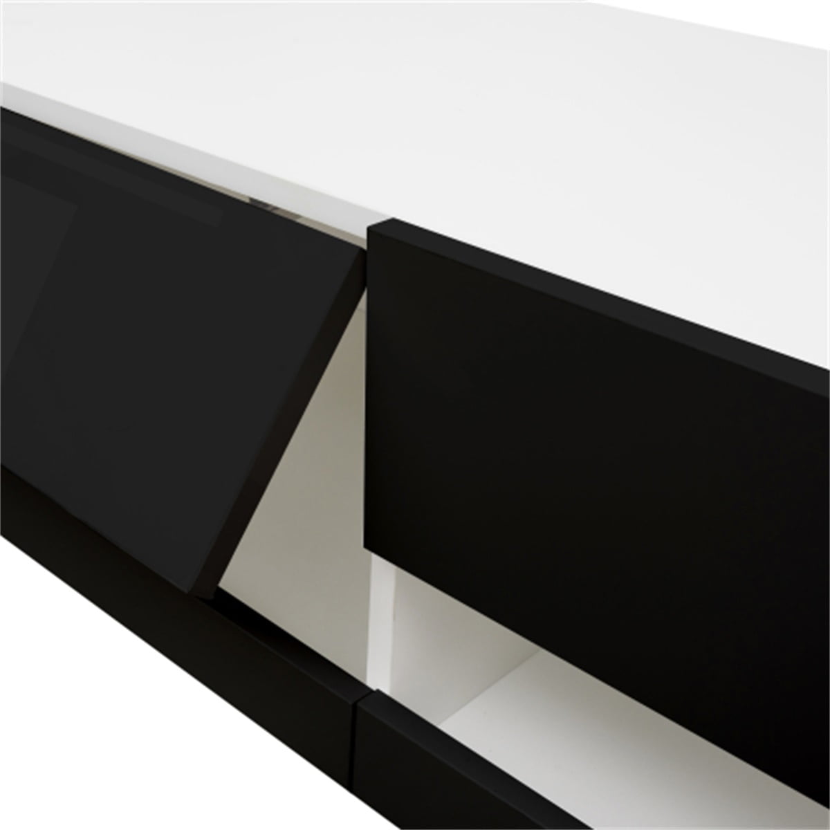 80" TV Stand, Media Console Table with 20 Color LEDs and 2 Storage Cabinet