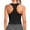 black, variant on Womens Sports Tops Tank Top with Built in Bra Workout Crop Top U Neck Ribbed Seamless Yoga Tight Fit