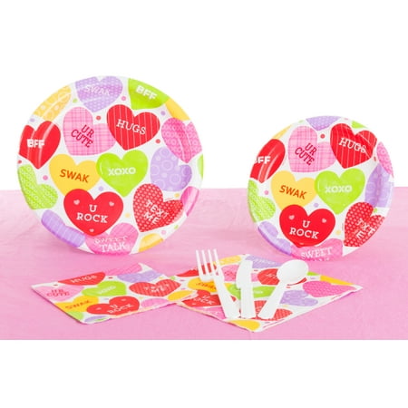 Veil Entertainment Valentine's Day Heart Candy Design 73pc Party Pack