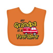 Inktastic My Grandpa is a Firefighter with Fire Truck Boys or Girls Baby Bib