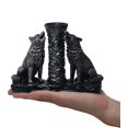 thumbnail image 3 of Two Silver Wolves Figurine Howling Wolf Statue Display Stand Sphere Base Holder for Crystal Ball Glass Pedestal Crystal Sphere, 3 of 6