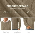 thumbnail image 6 of QDG Men's Cable Knit Pullover Sweater Casual Crewneck Long Sleeve Knitted Sweater, 6 of 8
