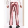 thumbnail image 3 of Unique Bargains Men's Striped Dress Pants Straight Leg Color Block Business Trousers 30 Red White, 3 of 6