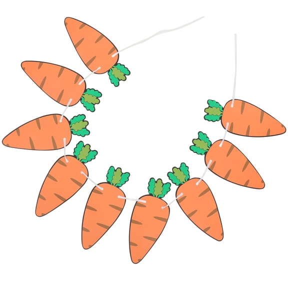 OULII Reusable Easter Carrot Banner Set in Assorted Colors for Wall, Garden, and Holiday Party Decorations