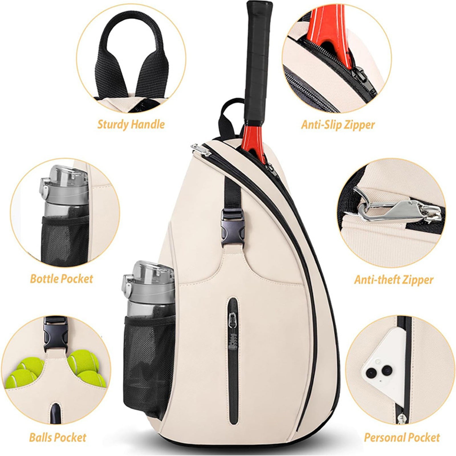 Kyusrd Badminton Racket Bag For Outdoor Sports Training Singles Shoulder Tennis Bag Backpack Crossbody Bag