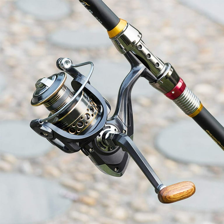 Spinning Fishing Reel, KB7000 Portable Metal Sea Fishing Reel Saltwater  Spinning Reel Ultralight Carp Fishing Reel with Folding Wooden Handle  Fishing Wheels & Fishing Maintenance Tools, Spinning Reels -  Canada