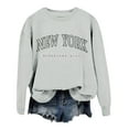thumbnail image 3 of SIYUDAN Women Sweatshirt for Womens Long Sleeve Sweatshirt Oversized Pullover for Women Light Gray Pullover Adult Crewneck Sweatshirts Fall Basics Womens Clothing Preppy Clothes, 3 of 5