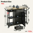 thumbnail image 7 of Bestier Rolling Kitchen Utility Cart w/ Collapsible Surface Extender, Black, 7 of 7