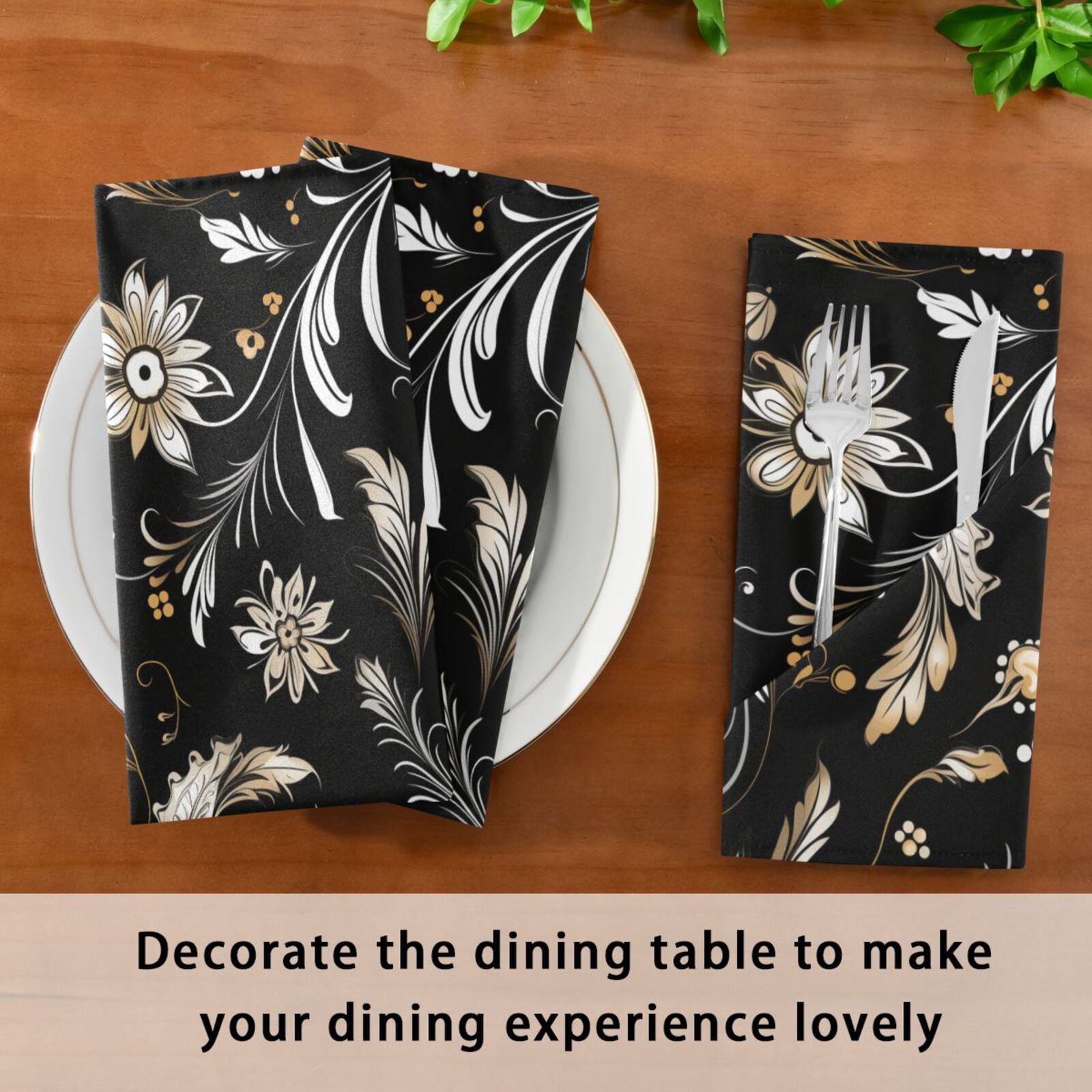 JSTEL Paisley Ornament Ethnic Cloth Napkins Set of 6, 20x20 Inch Washable and Reusable Napkin for Decoupage Dinner Party Everyday Use