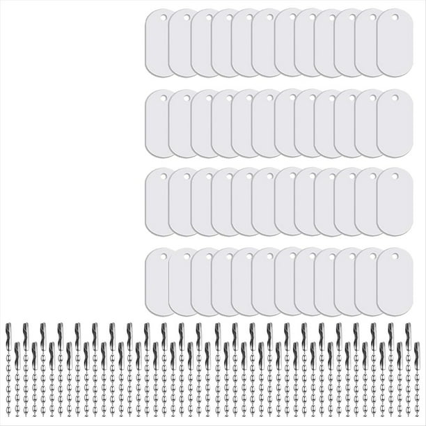 Etiquetas para Perros con Sublimación en , 48 Piezas, de Aluminio, con Cadena para Sublimación, de Doble Cara, Ovaladas, para Mascotas