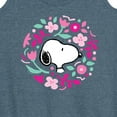 thumbnail image 3 of Peanuts - Snoopy Valentine Floral Circle - Women's Racerback Tank Top, 3 of 6