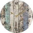 thumbnail image 5 of Dreamtimes Vintage Wood Grain Wall Clock, 10 Inch Silent Non Ticking Round Clock Oil Painting Clock Easy to Read Clock for Living Room Bedroom Bathroom Home Decor, 5 of 7
