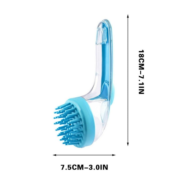 Peine de mango largo para el cabello, cepillo para champú, cepillo para champú líquido, herramienta de limpieza y masaje para el cabello de mascotas.