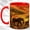 Red, variant on Faceted Elephant Coffee Mug, Savanna Wildlife Mug, Ceramic 11 oz