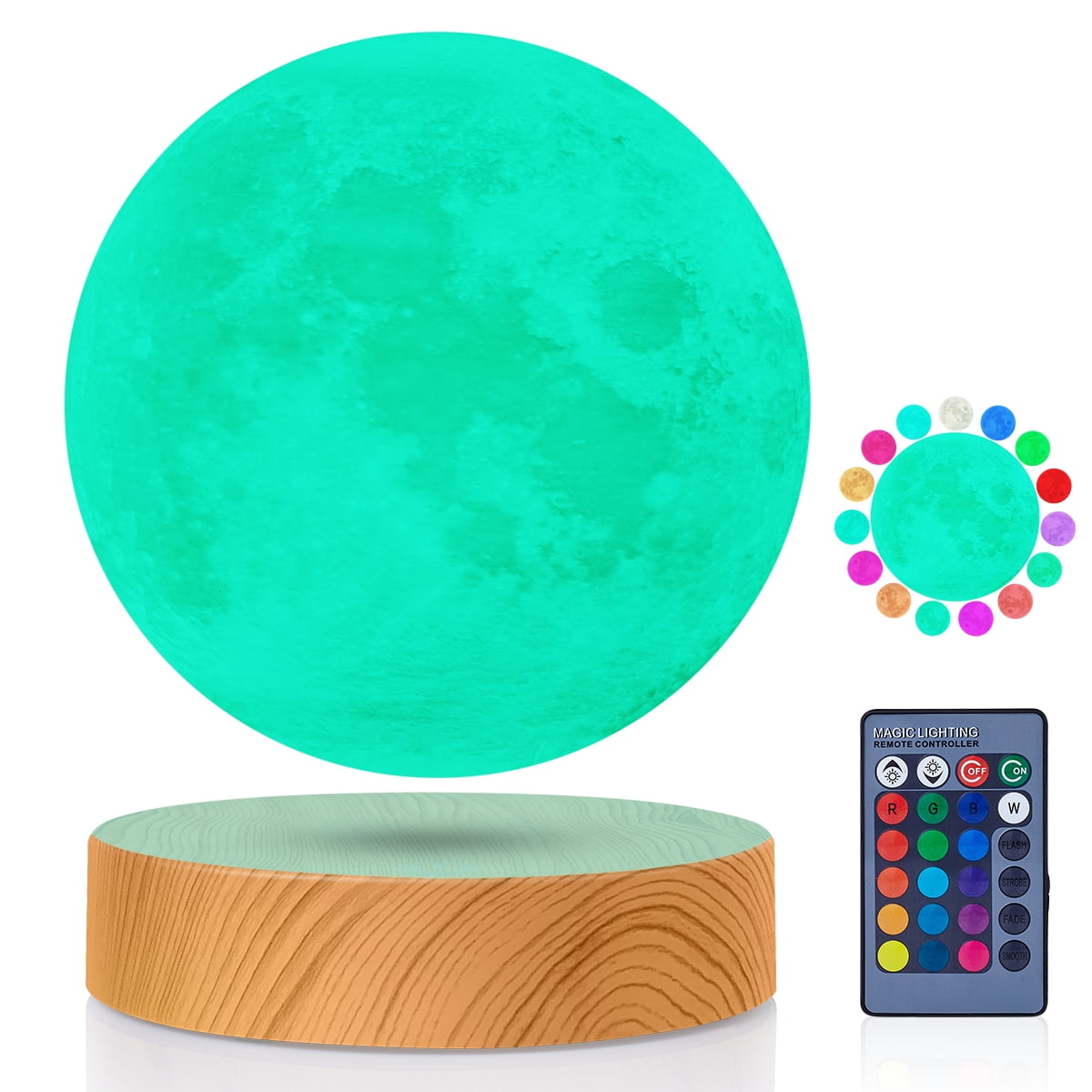 VGAzer Levitating Moon Lamp 5.9 Inch 16 Colors Moon Lamp 3D Moon LED Light  with Remote Control for Unique Gifts,Room Decor,Night Light,Office Desk  Toys - Walmart.com