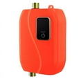 thumbnail image 1 of 3000W/3500W Instant Water Heater, 110V US Plug, Orange Stainless Steel Shell, IPX4 Waterproof, 20-50℃ Temperature Adjustable via Water Flow Control, Fahrenheit/Celsius Switchable, G 1/2" Interface,, 1 of 6