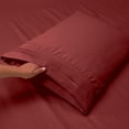 thumbnail image 4 of Split King Size Sheet Set, Hotel Luxury Bed Sheets, Extra Soft, Deep Pockets, Easy Fit, Breathable and Cooling Sheets, Wrinkle Free - Burgundy, 4 of 6