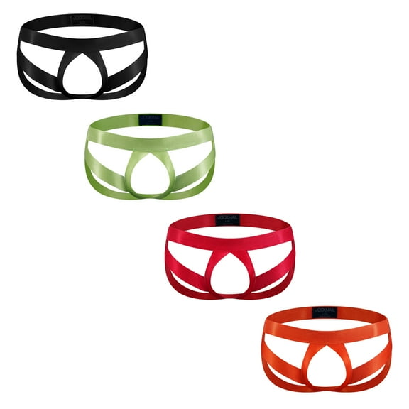 JOCKMAIL 4PCS/PACK Mens Jockstrap Thong Underwear Stretch Mens Jock Strap Underwear G-string Athletic Supporter