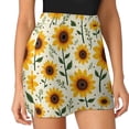 thumbnail image 3 of Sunflowers And Leaves Pattern Women's Shorts Non-Slip Single Pocket A-line Trouser Skirt Summer Shorts Casual Shorts for Women, 3 of 7
