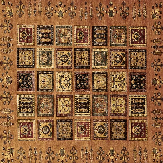 Ahgly Company Indoor Square Abstract Brown Modern Area Rugs, 3' Square
