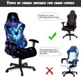 thumbnail image 4 of SEANATIVE Gamer Chair Covers Executive Boss Gaming Computer Desk Chair Covers Universal Slipcover with Arm Rest Cover, Office Armchair Slipcover Decor, Butterfly Floral Blue Violet Black, 4 of 7