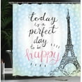 thumbnail image 4 of Ambesonne Eiffel Tower Shower Curtain, Sketch Perfect Day, 69"Wx75"L, Blue Black, 4 of 5