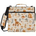 thumbnail image 2 of Zipper Binder with Shoulder Strap 2 inch 3 Ring Waterproof File Folder Organizer Bag 500 Sheet Fox with Mushrooms and Leaves, 2 of 8