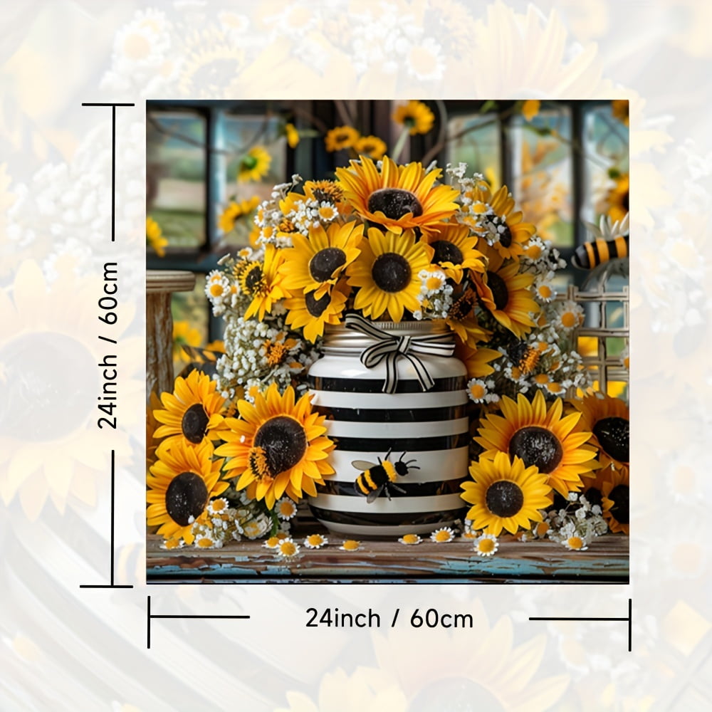Dish Drying Pad, Sunflowers Pattern Washing Machine Dust Cover Pad, Washstand Drain Mat, Soft Faucet Absorbent Mat, Washstand Cup Mat, Kitchen Accessories, Bathroom Accessories