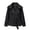 Black #47, variant on Cropped Trench Coat for Women Lapel Collar Belted Button Blazer Casual Trendy Elegant Office Fall Jacket, XL