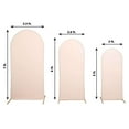 thumbnail image 3 of Efavormart Set Of 3 | Matte Blush Rose Gold Spandex Fitted Wedding Arch Covers For Round Top Chiara Backdrop Stands - 5ft, 6ft, 7ft, 3 of 9