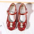 thumbnail image 1 of Zapatos de tacón alto para niñas, zapatos de princesa con lazo de diamantes de imitación, zapatos de tacón alto para niñas, zapatos individuales de Frozen con cristales, 1 of 6