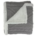 thumbnail image 2 of Gray and White Cable Knit Plush Throw Blanket 50" x 60", 2 of 3