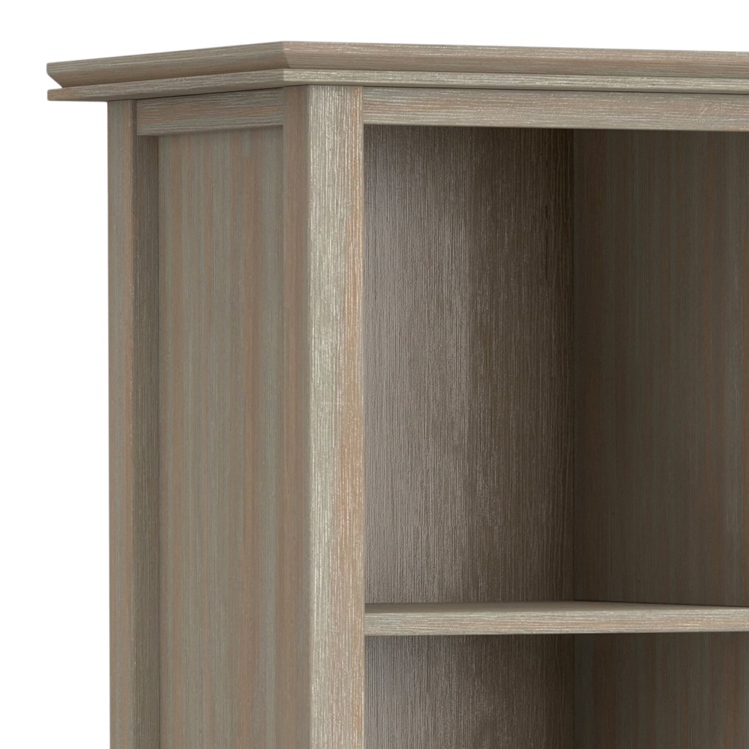 Simpli Home Artisan 45 inch x 43 inch Solid Wood Transitional 9 Cube Bookcase and Storage Unit in Distressed Grey