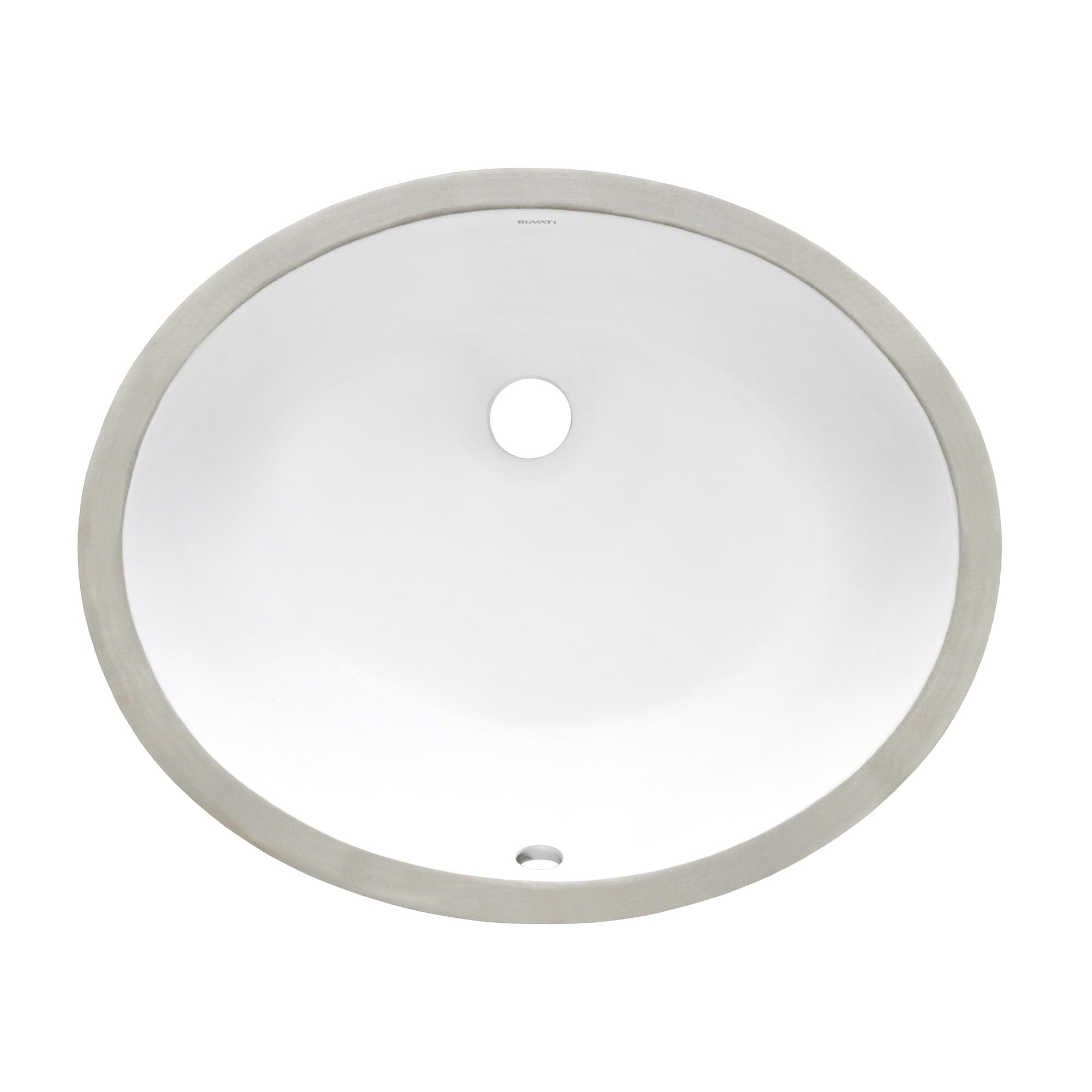 Ruvati 18 x 15 inch Undermount Bathroom Sink White Oval Porcelain Ceramic with Overflow - RVB0618