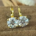 thumbnail image 2 of 2Ct Simulated Diamond Round Cut Solitaire Women Drop/Dangle Earrings 14K Yellow Gold Plated 925 Sterling Silver, 2 of 4
