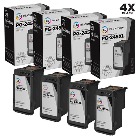 LD Products Remanufactured Replacements for PG-245XL/8278B001AA 4 Pack High Black Cartridges