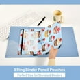 thumbnail image 5 of 2 Pack Pencil Bag 9.84x6.1 Inch 3-Ring Page Turning Folder Zipper Pencil Case Pencil Bag Page Turning File BagBlue Cupcake, 5 of 6