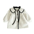 thumbnail image 4 of Esaierr 0-24M Newborn Baby Girls Small Fragrant Wind Coats Cotton Jacket Ruffle Flip Collar Fall Winter Warm Cotton Coat Tops, 4 of 7