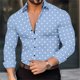 thumbnail image 1 of Camisa de manga larga con estampado de lunares y solapa con botones para hombre, ropa informal de verano, moda hawaiana para las fiestas, 1 of 6
