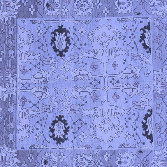 Ahgly Company Indoor Square Oriental Blue Traditional Area Rugs, 4' Square