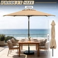 thumbnail image 2 of Luxvie Parasol de Patio Extérieur 10 Pi, Parasol de Table en Aluminium avec Inclinaison à Bouton-Poussoir et Manivelle, 8 Nervures Robustes Protection UV Imperméable Grand Parasol pour Jardin, Terrasse, Cour Arrière, Piscine, Kaki, 2 of 10