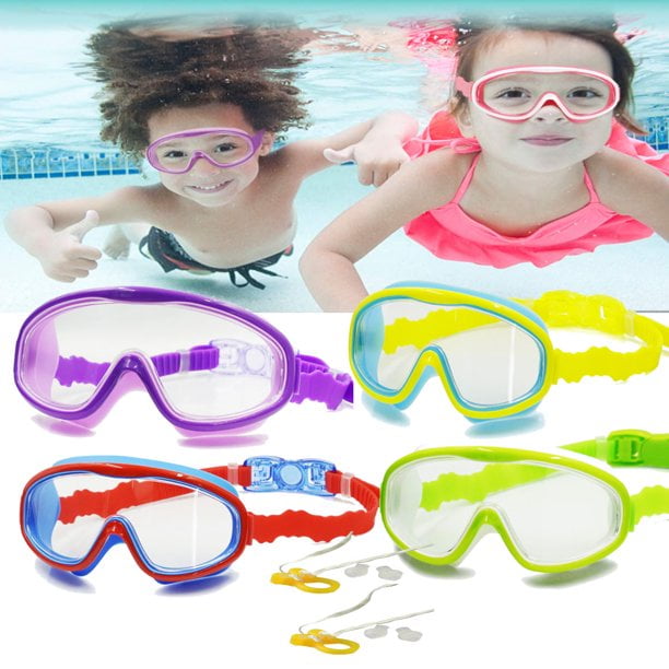 4 Pack Children’s Colored Adjustable Swimming Goggles FOR AGES 4 And Up 