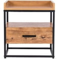 thumbnail image 6 of Giantex 2-Tiers End Side Table, Wooden Nightstand, Cabinet with Drawer and Rustic Shelf Decoration in Living Room,Bedroom,Lounge, 6 of 7