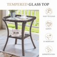 thumbnail image 6 of Outdoor Conversation Sets 5-Piece Patio Wicker Rattan Furniture Set with Swivel Rocking Chairs, Ottomans, Side Table and Upgrade 6" Cushions for Balcony Deck Backyard, Beige, 6 of 12