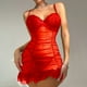 thumbnail image 3 of Gibobby Conjunto de lencería Lenceria Sexy para Mujer Transparente Ropa Interior Lenceria Vestidos de Mujer Sexis Bralette y Tanga Conjunto Interior Mujer(Rojo, CH), 3 of 4