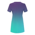 thumbnail image 3 of QUYUON Women's Casual Tee Shirt Dress Short Sleeve Crew Neck Short Dress Ladies Floral Print Loose Fit Casual T-Shirt Swing Tunic Dress A-Line Beach Dresses Style D-620 Purple_G S, 3 of 4