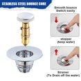 thumbnail image 1 of Lavabo Universal de acero inoxidable, filtro de drenaje para lavabo con núcleo de rebote emergente, recogedor de pelo, colador para fregadero, tapón para bañera, herramienta de baño, 1 of 5