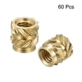 thumbnail image 3 of Uxcell Knurled Insert Nut M3 x 5mm L x 5mm OD Female Thread Brass Embedding Nut 60 Pack, 3 of 5