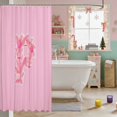 thumbnail image 3 of Manfei Pink Waterproof Shower Curtain 72Wx84L Monogram Bathroom Waterproof Shower Curtain, Pink K, 3 of 5