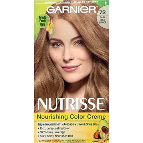 Garnier Nutrisse Nourishing Hair Color Creme 72 Dark Beige Blonde Sweet Latte Packaging May Vary